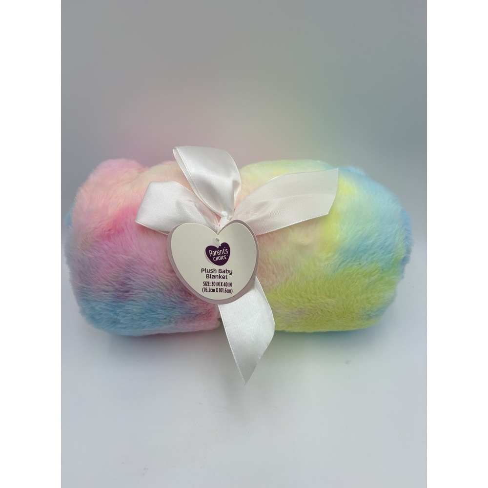 Parent 's Choice Baby Tie Dye Rainbow Plush Blanket 30x40 Sherpa